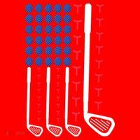 Golf American Flag Golfing Gift For Father's Day Santa Hat thumb 1