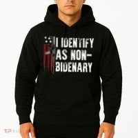 Gun American Flag I Identify As Non Bidenary Hoodie thumb 2