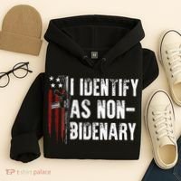 Gun American Flag I Identify As Non Bidenary Hoodie thumb 4