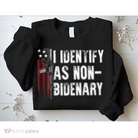 Gun American Flag I Identify As Non Bidenary Sweatshirt thumb 2