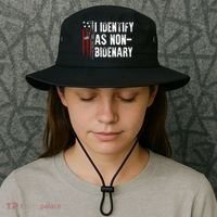 Gun American Flag I Identify As Non Bidenary Bucket Hat thumb 3