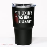 Gun American Flag I Identify As Non Bidenary Tumbler thumb 0