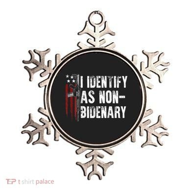 Gun American Flag I Identify As Non Bidenary Ornament