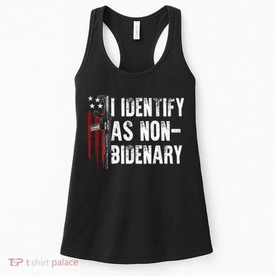 Gun American Flag I Identify As Non Bidenary Women's Tank Top