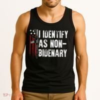 Gun American Flag I Identify As Non Bidenary Tank Top thumb 3