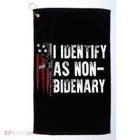 Gun American Flag I Identify As Non Bidenary Golf Towel thumb 0