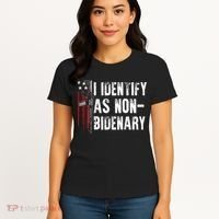 Gun American Flag I Identify As Non Bidenary Women's T-Shirt thumb 4