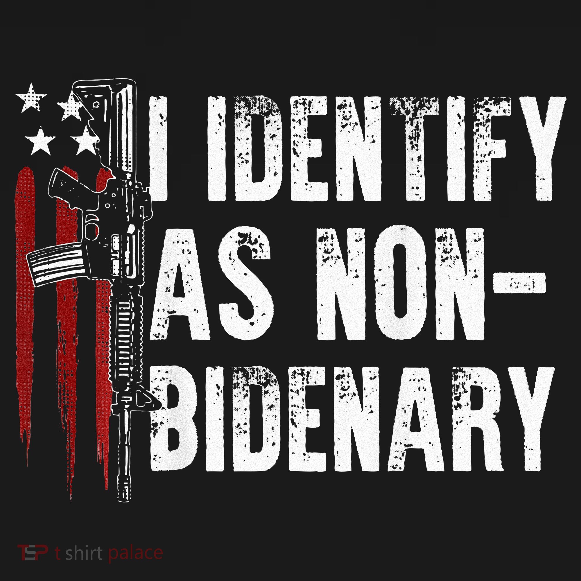 Gun American Flag I Identify As Non Bidenary Women's T-Shirt