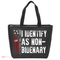 Gun American Flag I Identify As Non Bidenary Tote Bag thumb 0