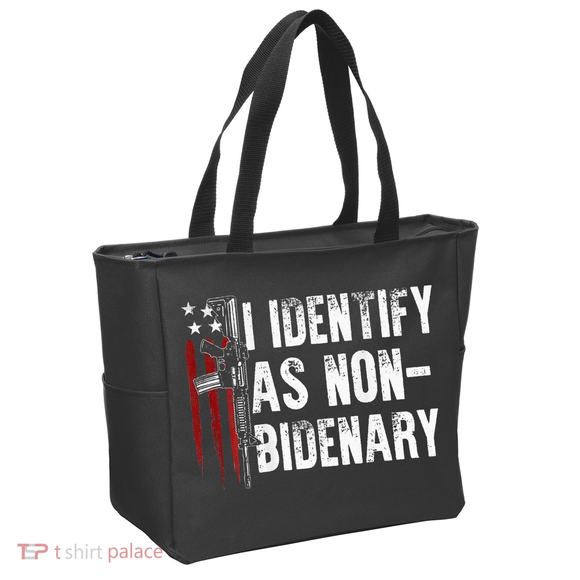 Gun American Flag I Identify As Non Bidenary Tote Bag
