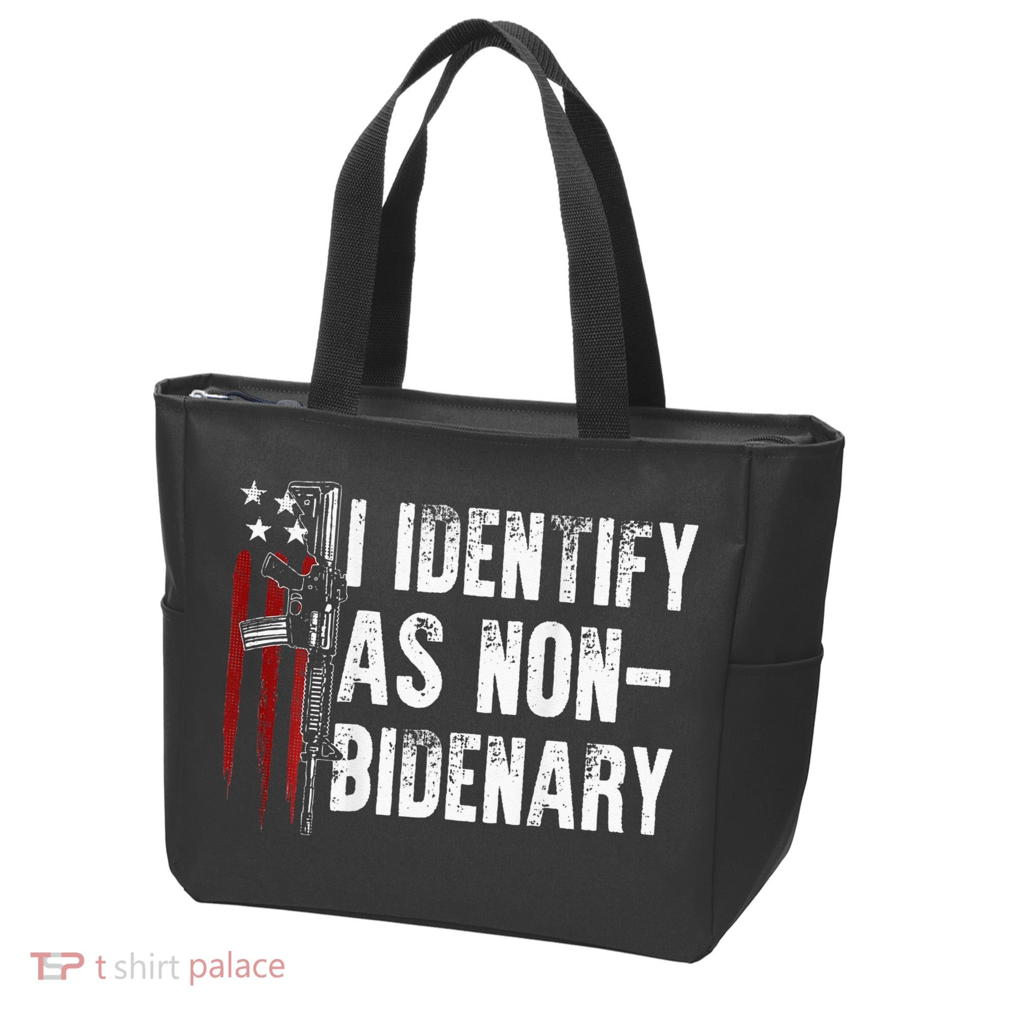 Gun American Flag I Identify As Non Bidenary Tote Bag