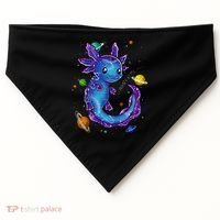 Galaxy Axolotl Funny Goth Space purple blue Japan USA-Made Doggie Bandana thumb 0