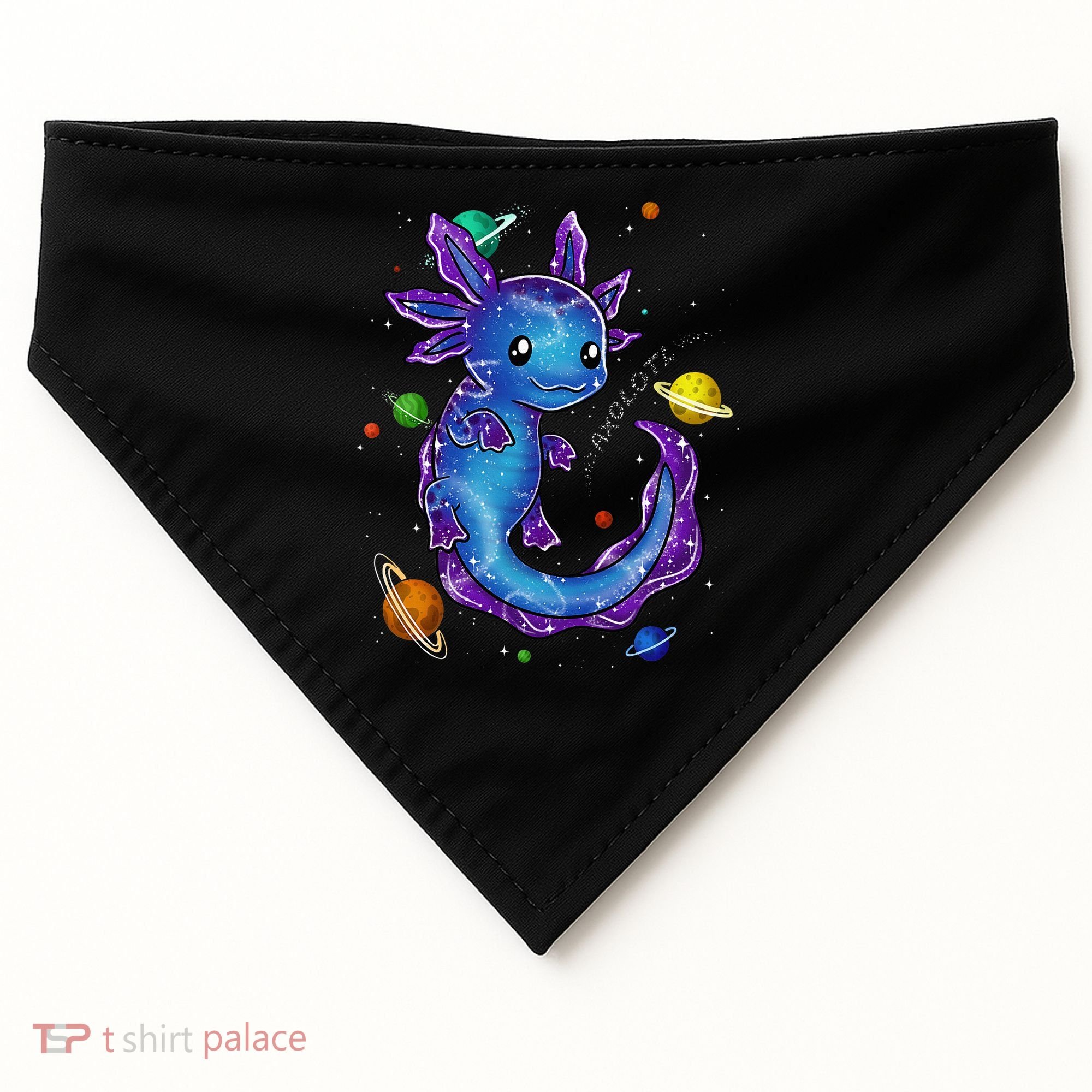 Galaxy Axolotl Funny Goth Space purple blue Japan USA-Made Doggie Bandana
