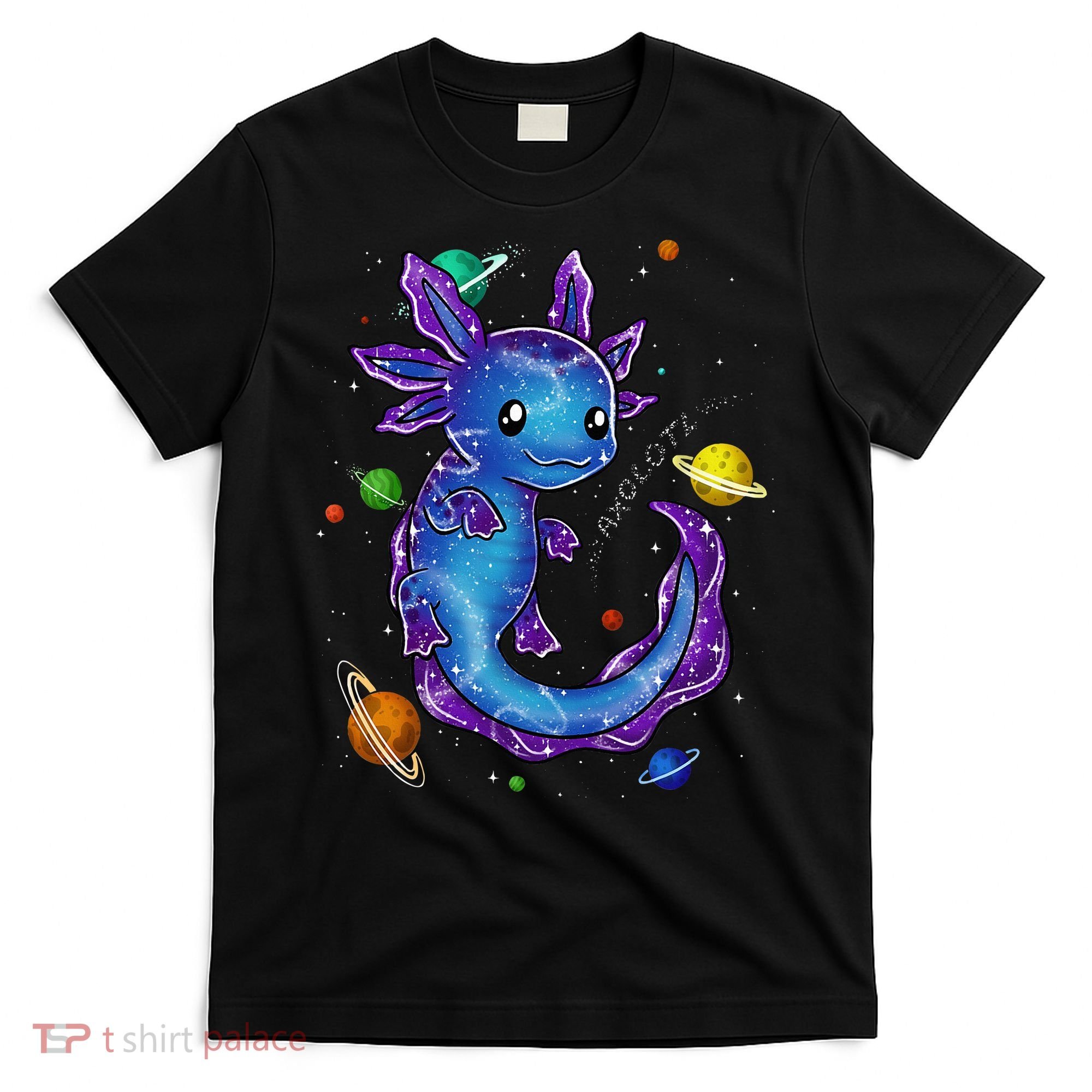 Galaxy Axolotl Funny Goth Space purple blue Japan T-Shirt