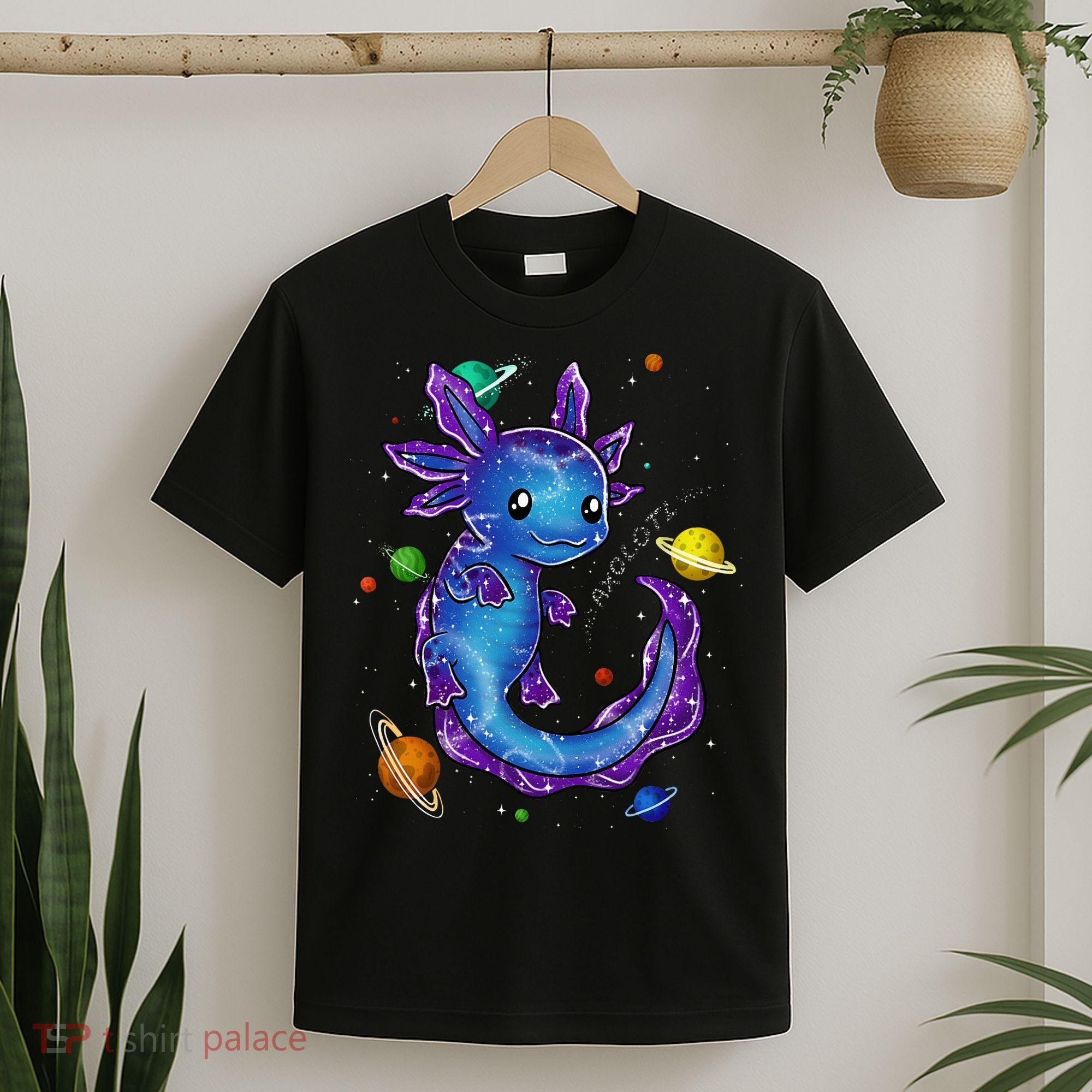 Galaxy Axolotl Funny Goth Space purple blue Japan T-Shirt