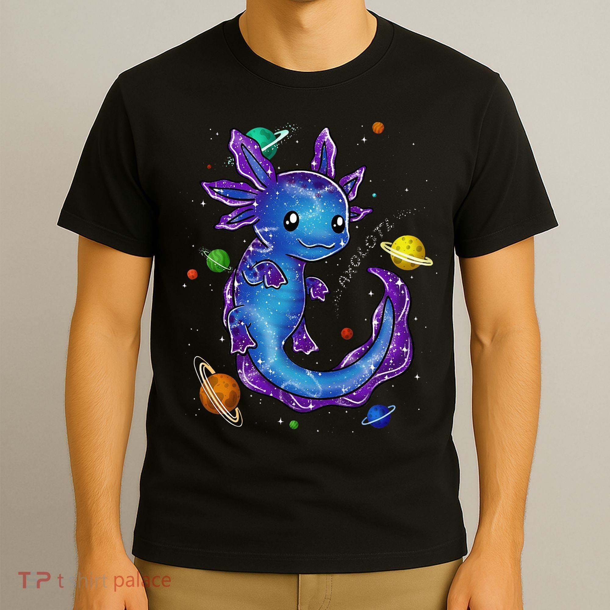 Galaxy Axolotl Funny Goth Space purple blue Japan T-Shirt