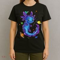 Galaxy Axolotl Funny Goth Space purple blue Japan T-Shirt thumb 4