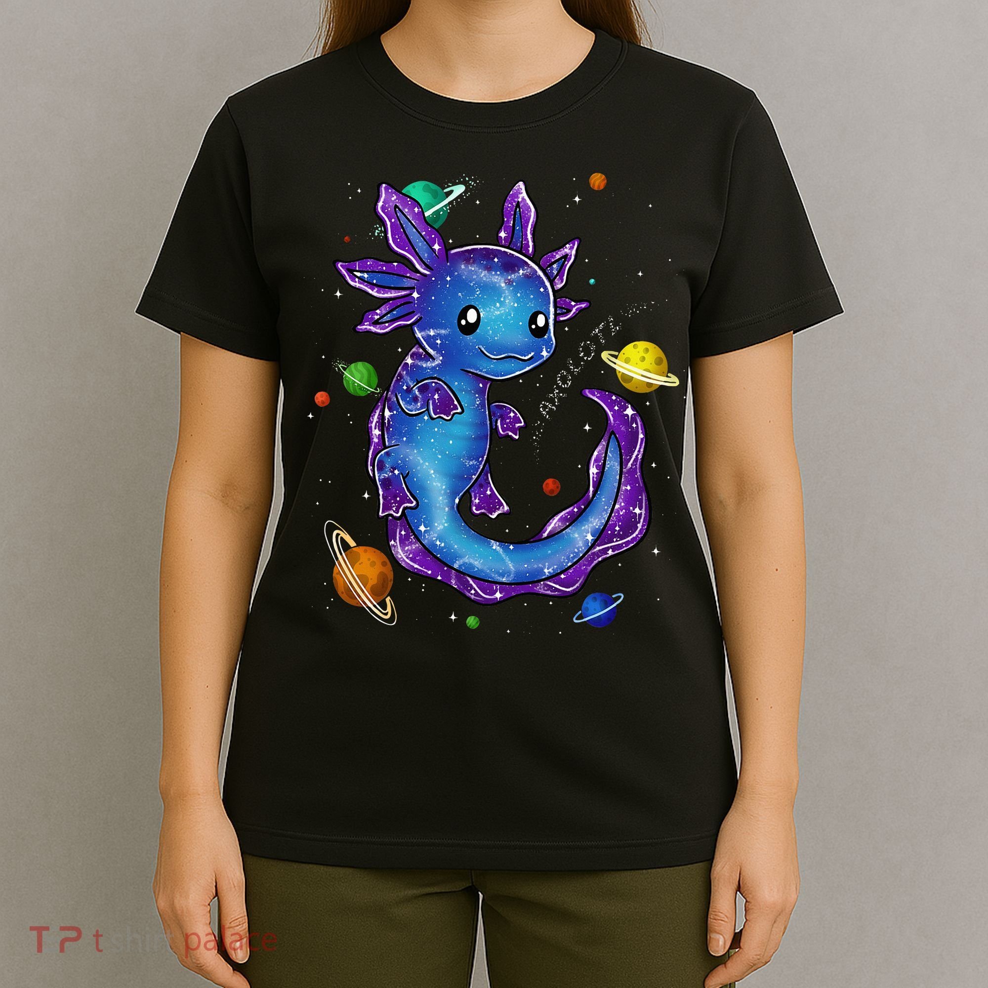 Galaxy Axolotl Funny Goth Space purple blue Japan T-Shirt