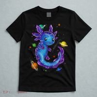 Galaxy Axolotl Funny Goth Space purple blue Japan T-Shirt thumb 5