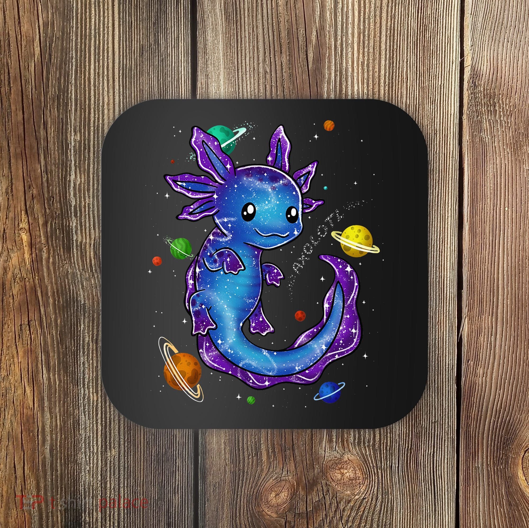 Galaxy Axolotl Funny Goth Space purple blue Japan Coaster