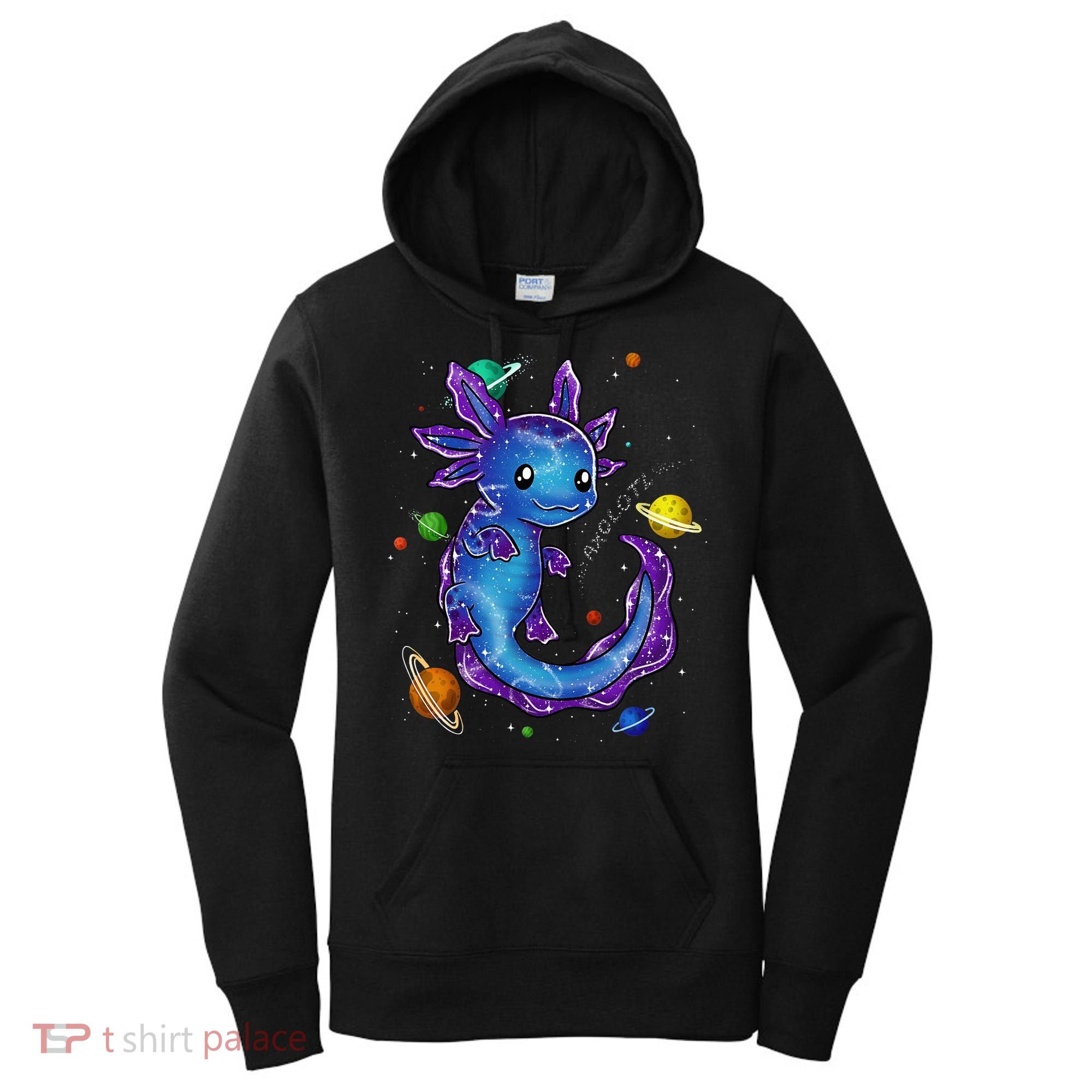 Galaxy Axolotl Funny Goth Space purple blue Japan Women's Hoodie