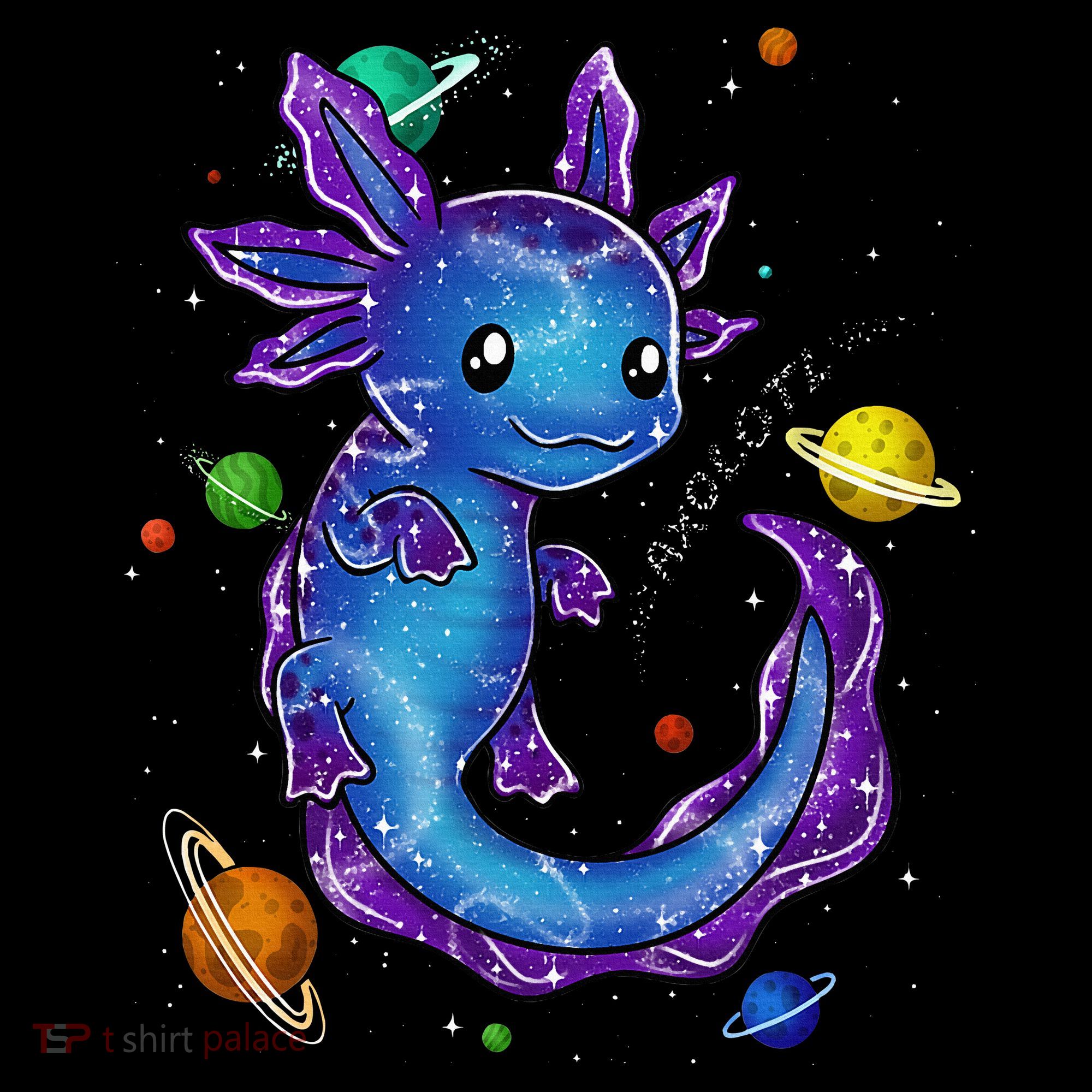 Galaxy Axolotl Funny Goth Space purple blue Japan Women's Hoodie