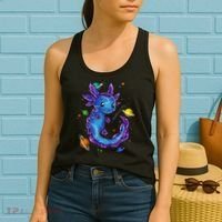 Galaxy Axolotl Funny Goth Space purple blue Japan Women's Tank Top thumb 2