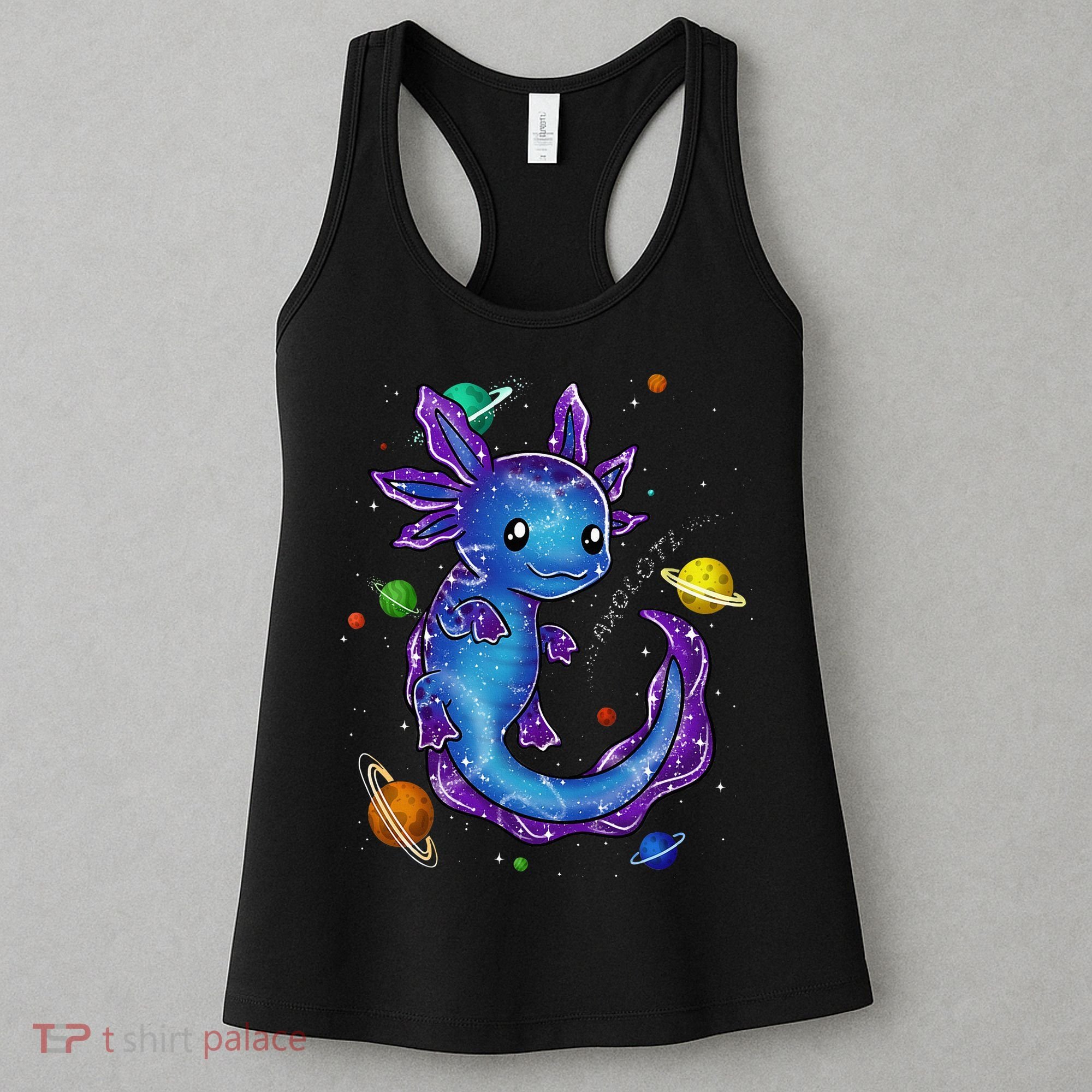 Galaxy Axolotl Funny Goth Space purple blue Japan Women's Tank Top