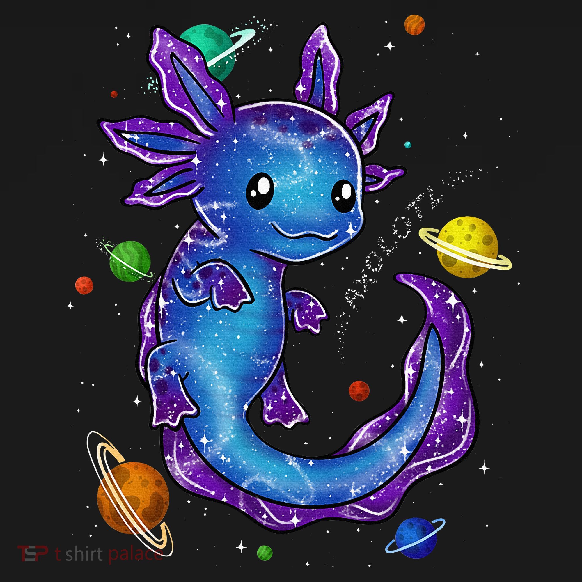 Galaxy Axolotl Funny Goth Space purple blue Japan Women's Tank Top