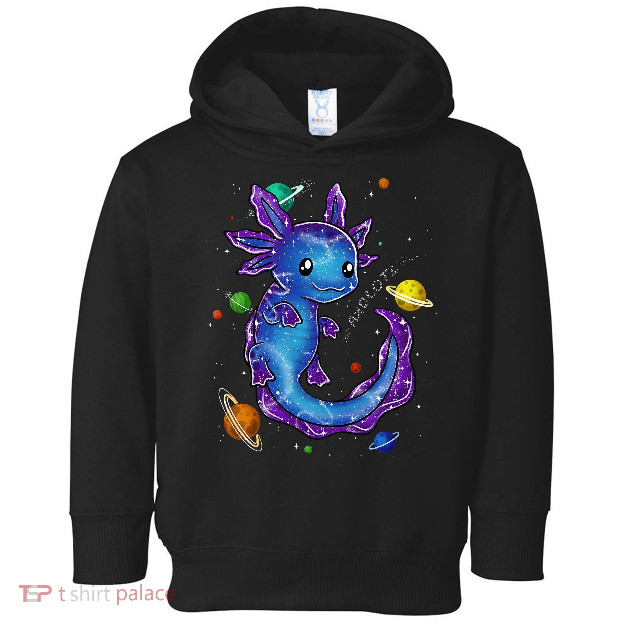 Galaxy Axolotl Funny Goth Space purple blue Japan Toddler Hoodie