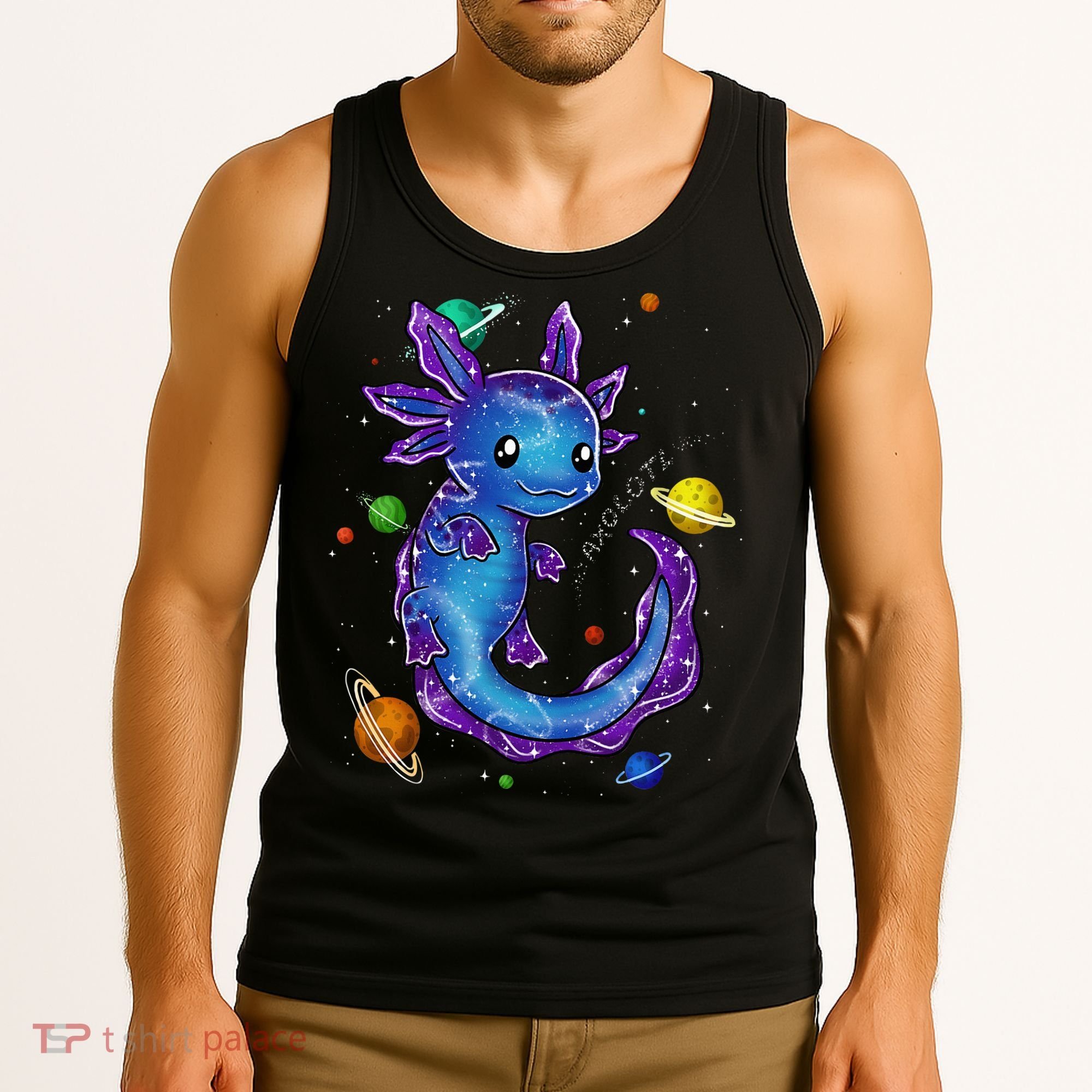 Galaxy Axolotl Funny Goth Space purple blue Japan Tank Top