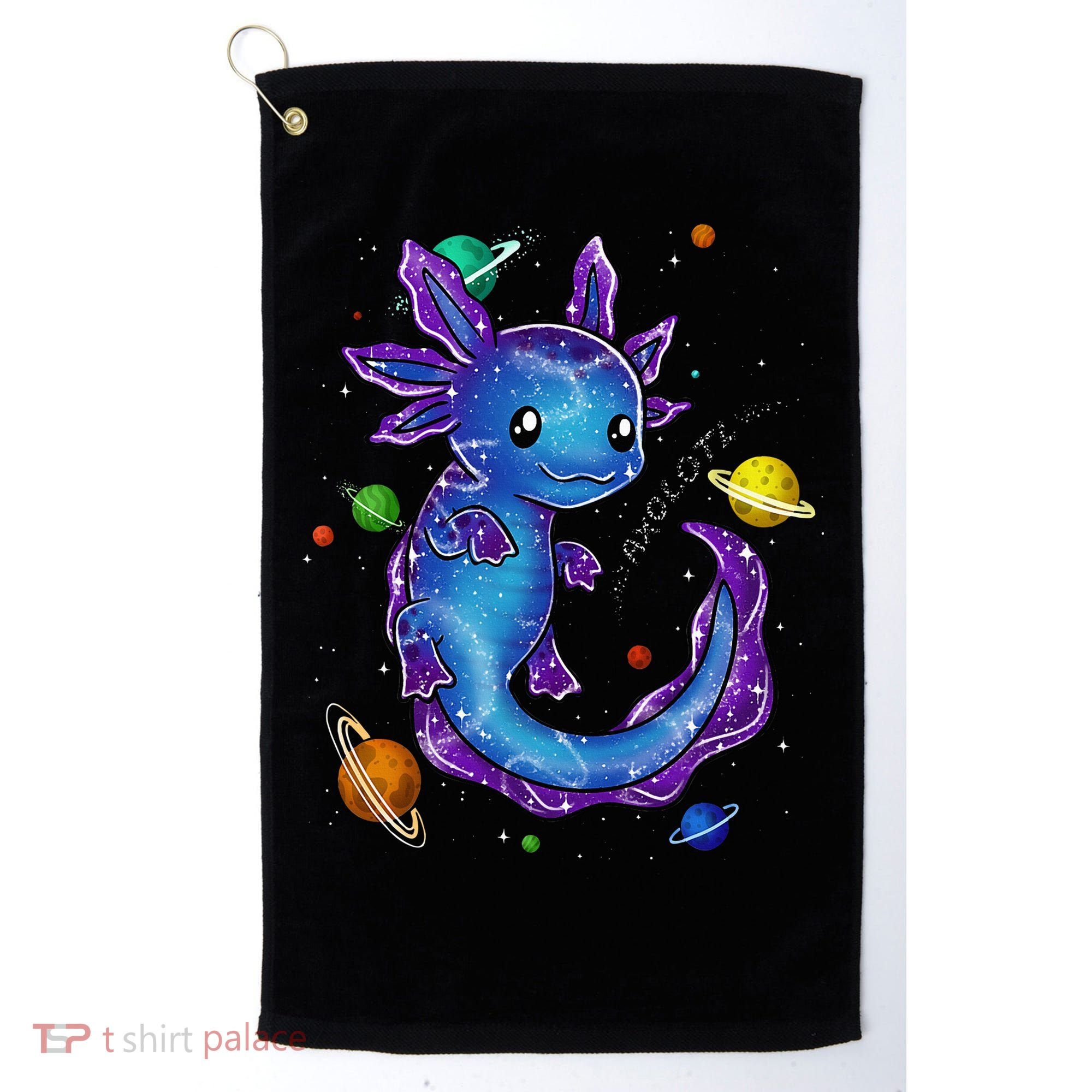 Galaxy Axolotl Funny Goth Space purple blue Japan Golf Towel