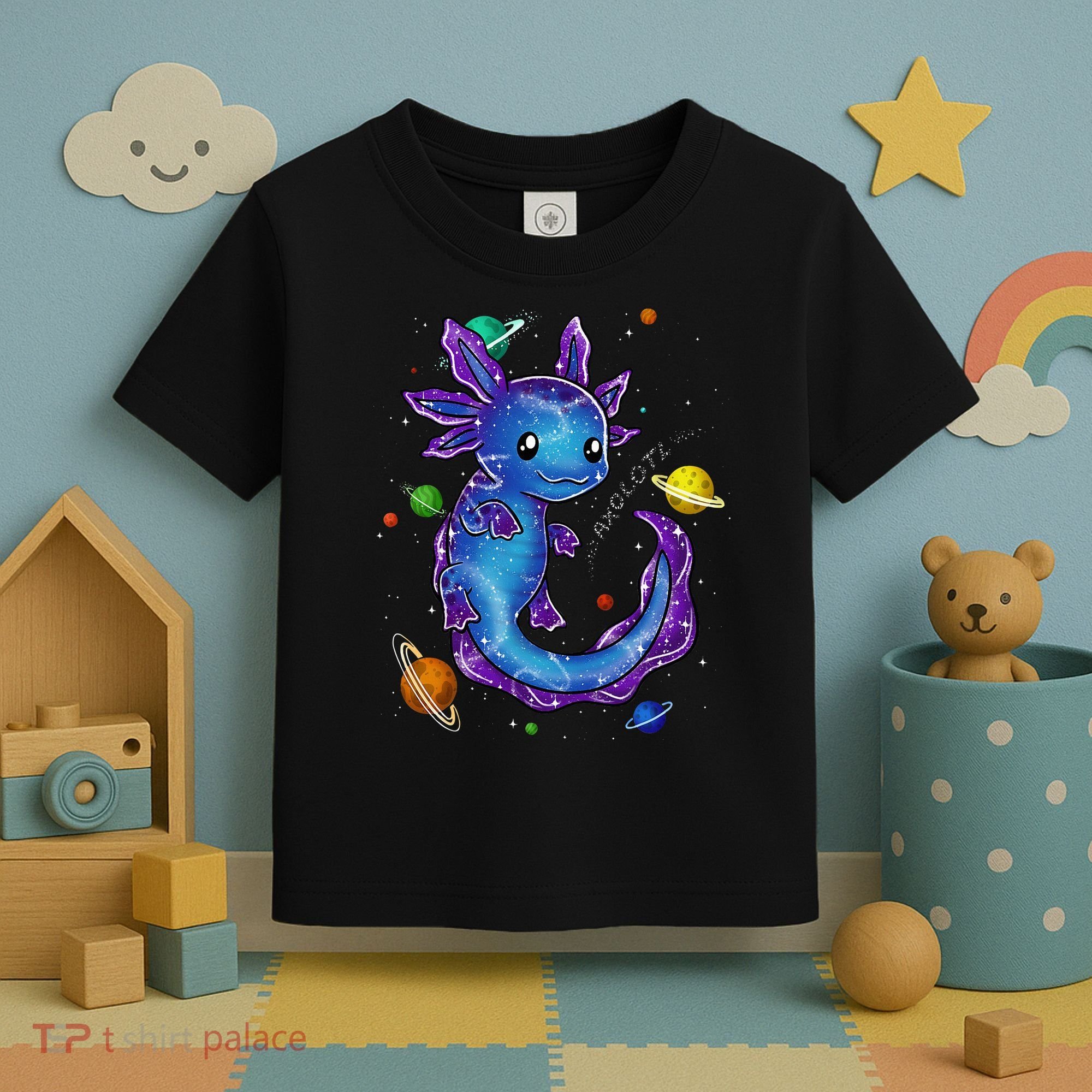 Galaxy Axolotl Funny Goth Space purple blue Japan Toddler T-Shirt