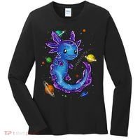 Galaxy Axolotl Funny Goth Space purple blue Japan Women's Long Sleeve Shirt thumb 0