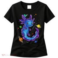 Galaxy Axolotl Funny Goth Space purple blue Japan Women's T-Shirt thumb 0