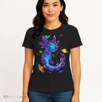 Galaxy Axolotl Funny Goth Space purple blue Japan Women's T-Shirt thumb 4
