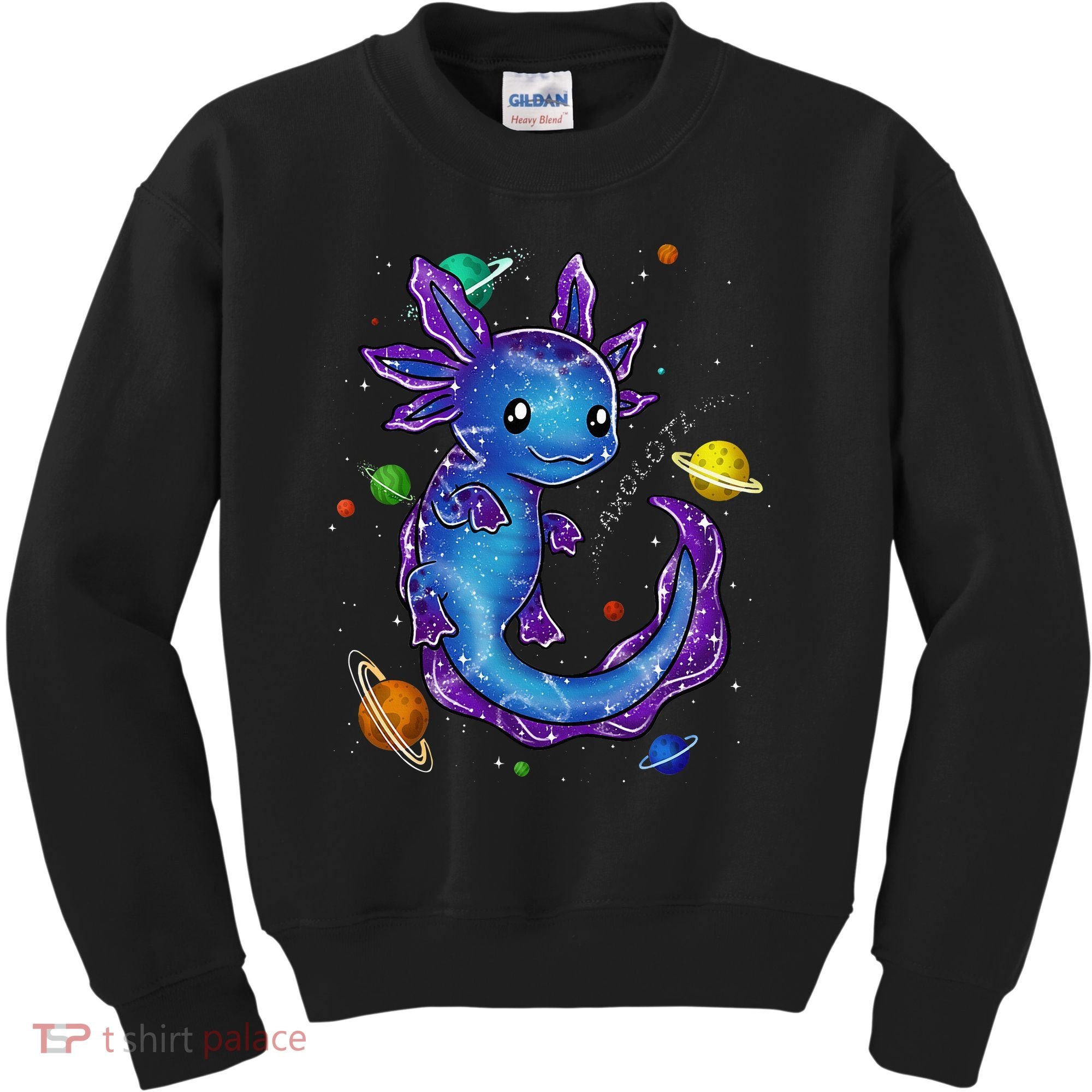 Galaxy Axolotl Funny Goth Space purple blue Japan Kids Sweatshirt