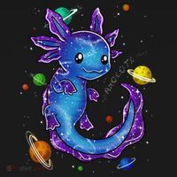 Galaxy Axolotl Funny Goth Space purple blue Japan Kids Sweatshirt thumb 2