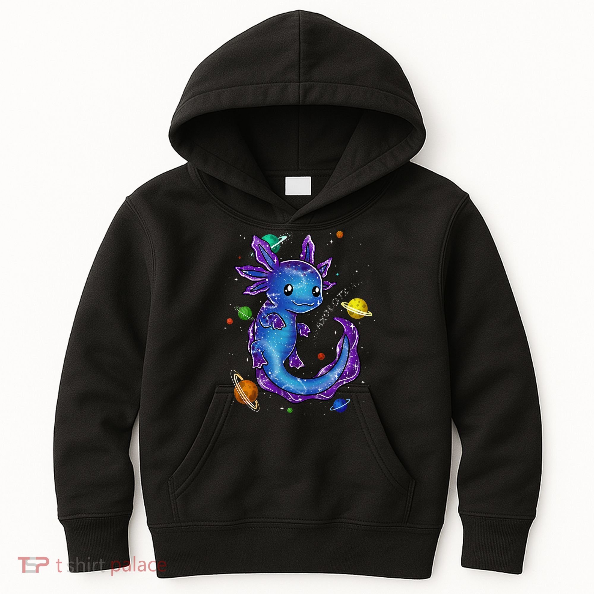 Galaxy Axolotl Funny Goth Space purple blue Japan Kids Hoodie