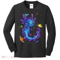 Galaxy Axolotl Funny Goth Space purple blue Japan Kids Long Sleeve Shirt thumb 0