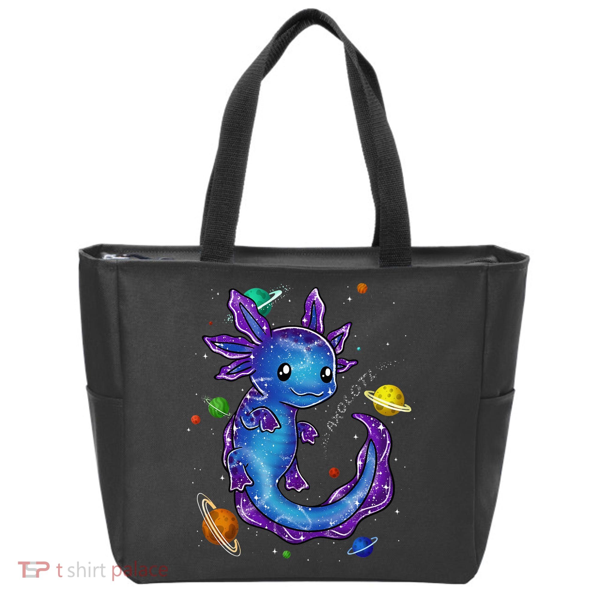 Galaxy Axolotl Funny Goth Space purple blue Japan Tote Bag