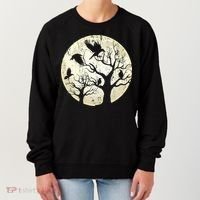Gothic Animal Forest Bird Raven Creepy Night Moonlight Crow Women's Sweatshirt thumb 0