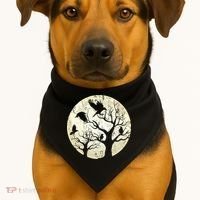 Gothic Animal Forest Bird Raven Creepy Night Moonlight Crow USA-Made Doggie Bandana thumb 1