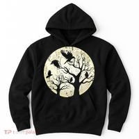 Gothic Animal Forest Bird Raven Creepy Night Moonlight Crow Hoodie thumb 0