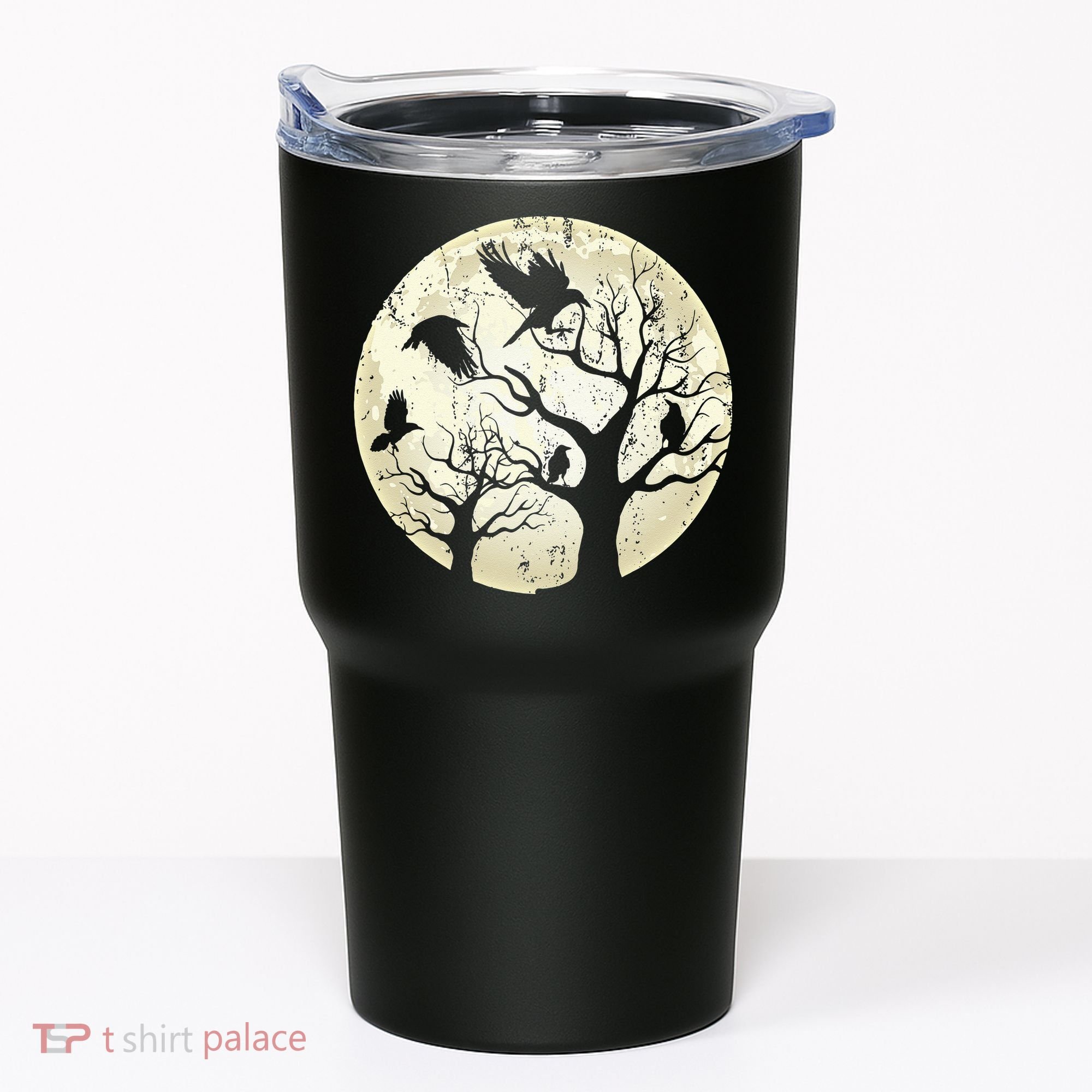 Gothic Animal Forest Bird Raven Creepy Night Moonlight Crow Tumbler