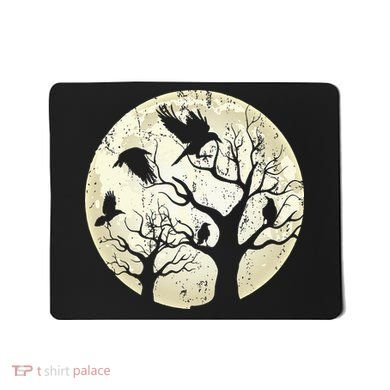 Gothic Animal Forest Bird Raven Creepy Night Moonlight Crow Mousepad