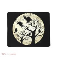 Gothic Animal Forest Bird Raven Creepy Night Moonlight Crow Mousepad thumb 0