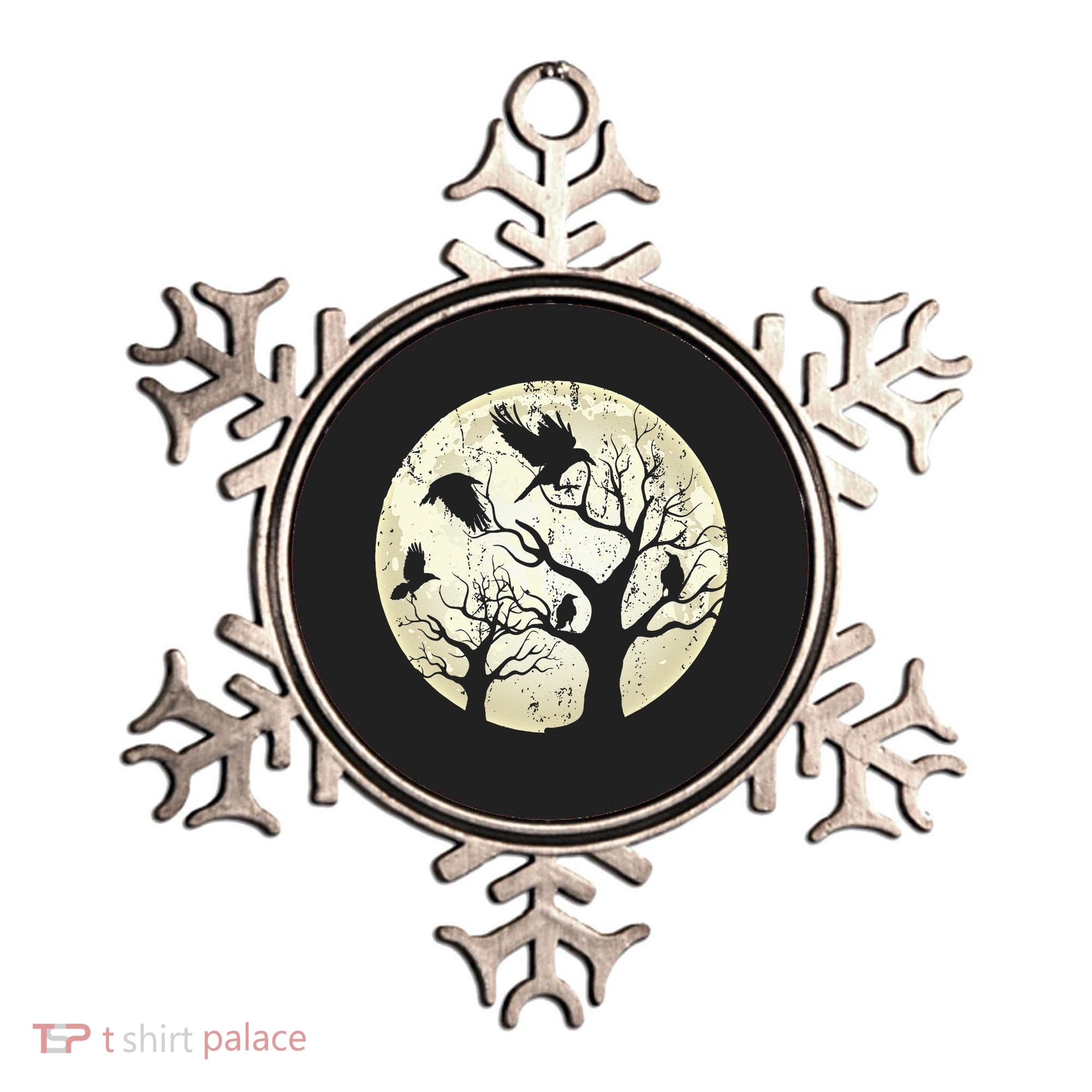 Gothic Animal Forest Bird Raven Creepy Night Moonlight Crow Ornament
