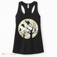 Gothic Animal Forest Bird Raven Creepy Night Moonlight Crow Women's Tank Top thumb 0