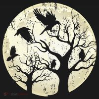 Gothic Animal Forest Bird Raven Creepy Night Moonlight Crow Women's Tank Top thumb 5